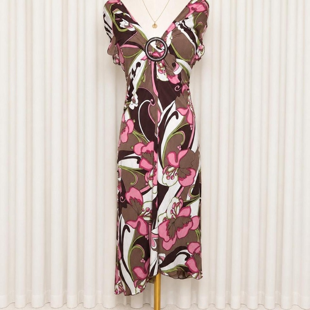 y2k groovy floral midi dress ⋆౨ৎ˚⟡˖ ࣪